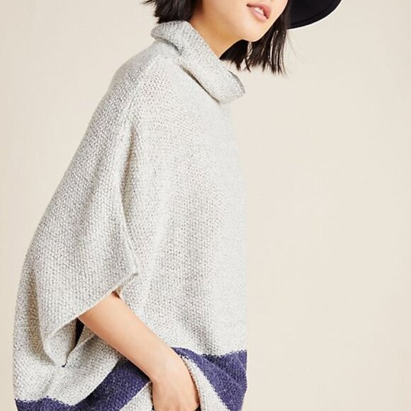 NWT Anthropologie Kavitha Turtleneck Poncho Sweater by ISLA MAUDE - Picture 2 of 7